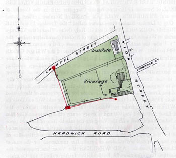 Ste layout plan of Woburn Sands Vicarage